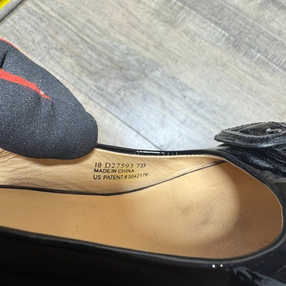 Cole Haan Black Patent Leather Slingback Peep Toe Heels Women's Size 7 - Picture 5 of 7